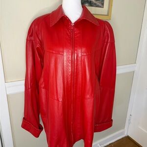 Vintage Red Leather Jacket